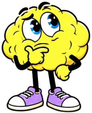 La mascotte cerveau de BECOME YOURSELF, en pleine réflexion
